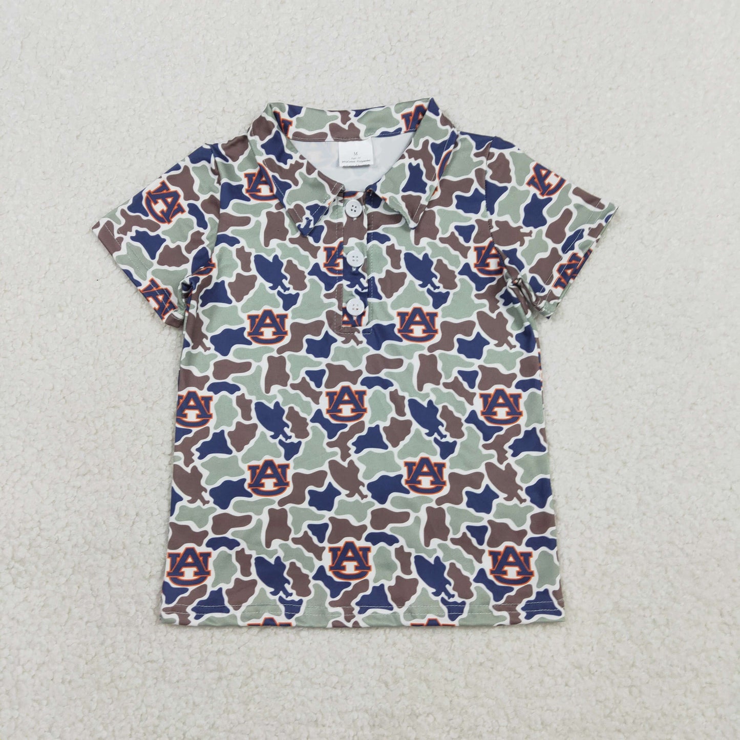 Baby Boys Short Sleeve Southern Camo AU Team Button Polo Shirts Top