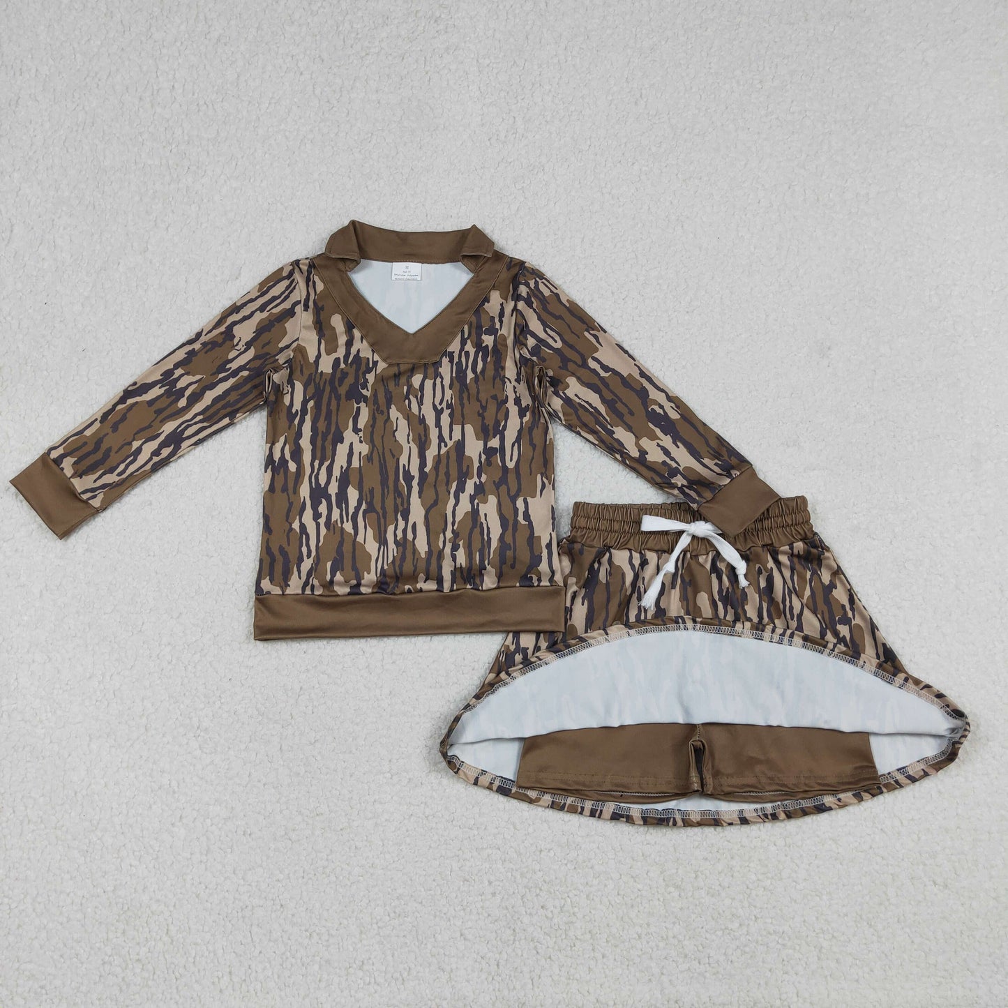 Baby Girls Olive Camo Long Sleeve Top Skirts Shorts Hunting Clothes Sets