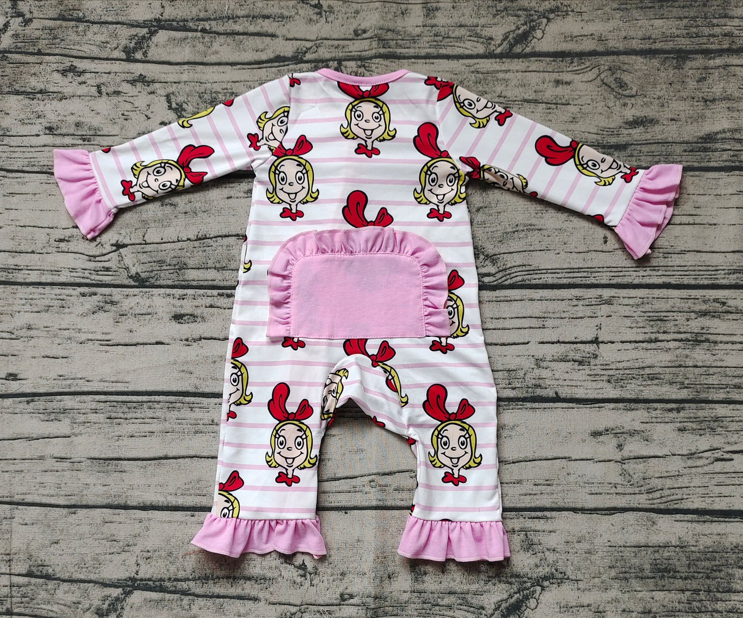 Baby Infant Girls Pink Face Long Sleeve Bamboo Zippy Rompers