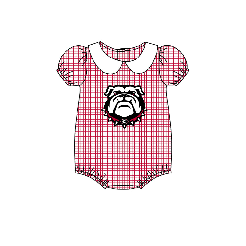 Baby Girls Bulldogs Team Short Sleeve Rompers preorder(moq 5)