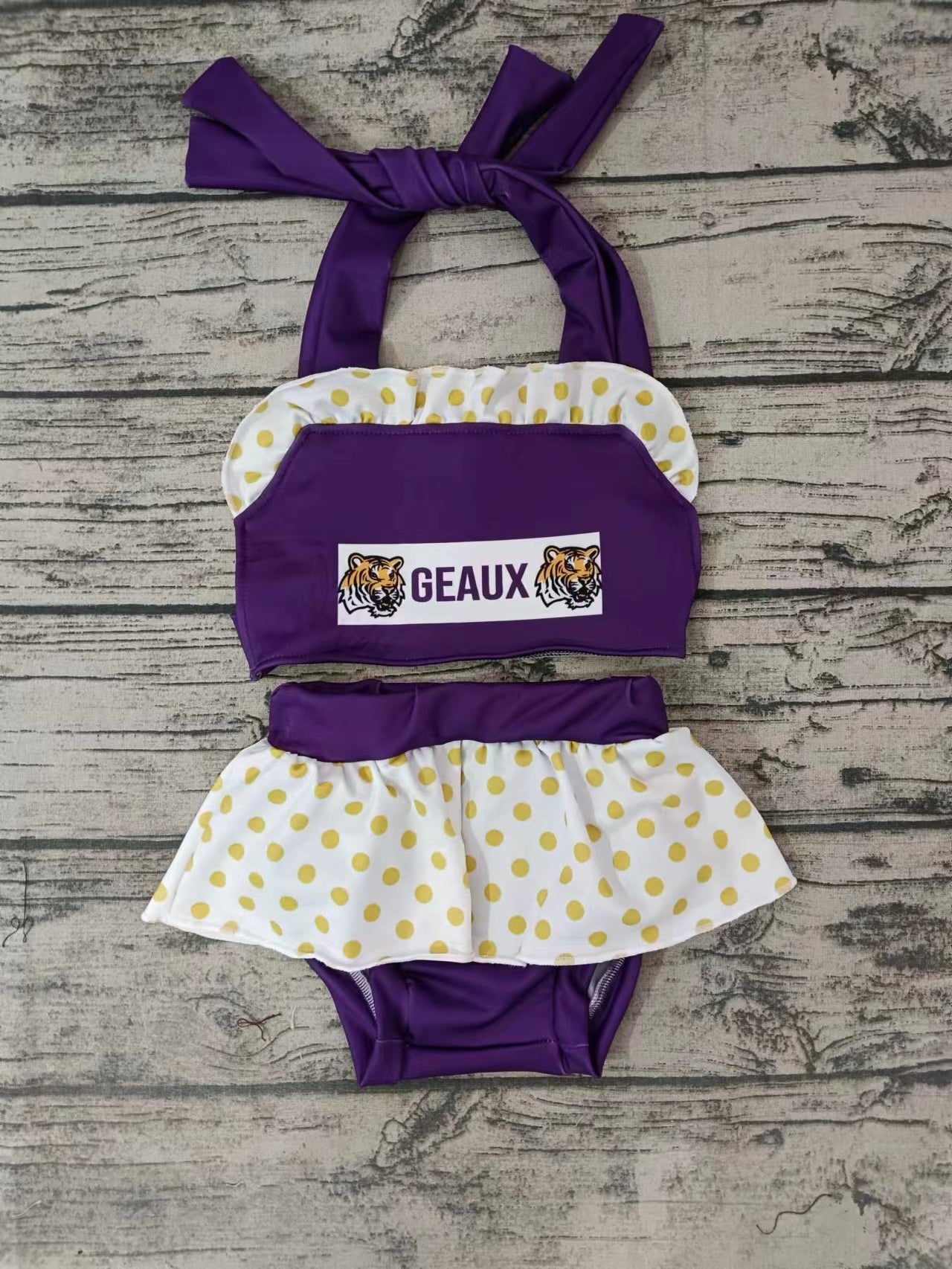 Baby Girls two pcs team purple swimsuits preorder(moq 5)