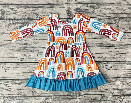 Baby Girls Rainbow Ruffle Knee Length Dresses