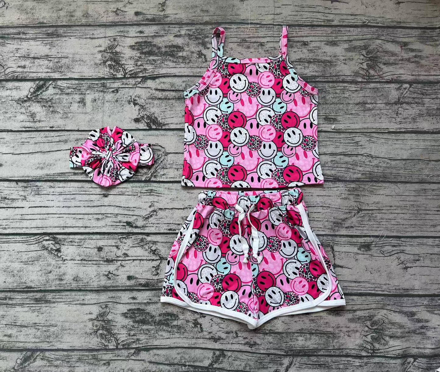 Baby Girls Smile Pink Shorts Clothes Sets