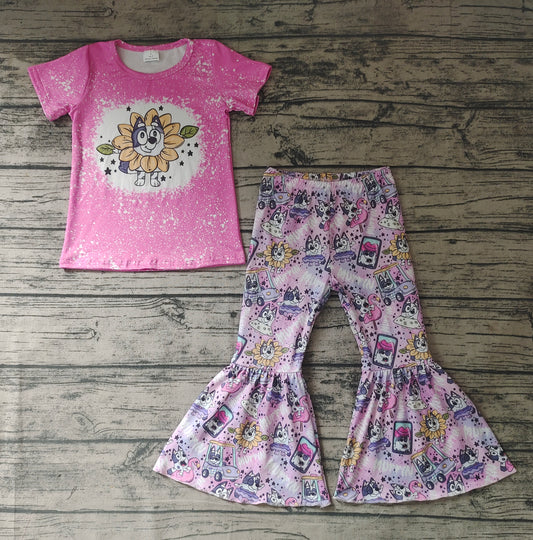 Baby Girls Purple Dog Bell Pants Clothes Sets