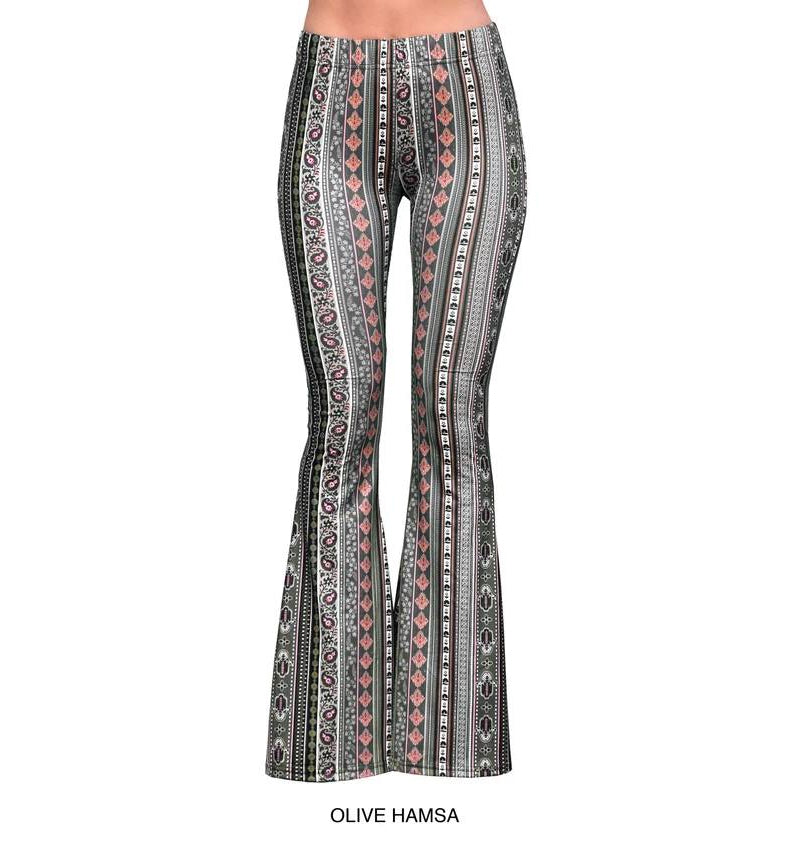 Adult Women Western Black Aztec Bell Bottom Pants Preorder(moq 5)