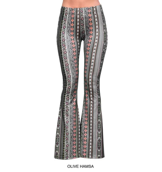 Adult Women Western Black Aztec Bell Bottom Pants Preorder(moq 5)