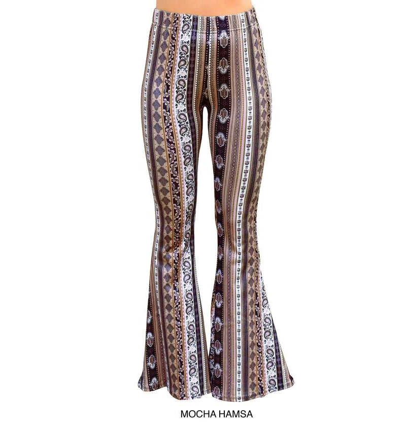 Adult Women Western Brown Aztec Bell Bottom Pants Preorder(moq 5)