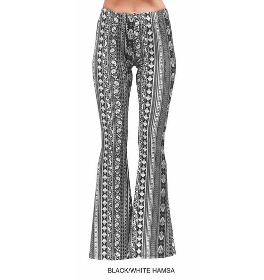 Adult Women Western Black Print Bell Bottom Pants Preorder(moq 5)