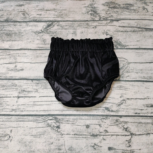 Baby Girls Black Velvet Bummies Bottoms