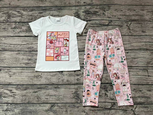 Baby Girls Short Sleeve Toy Tee Shirt Legging Pants Clothes Sets