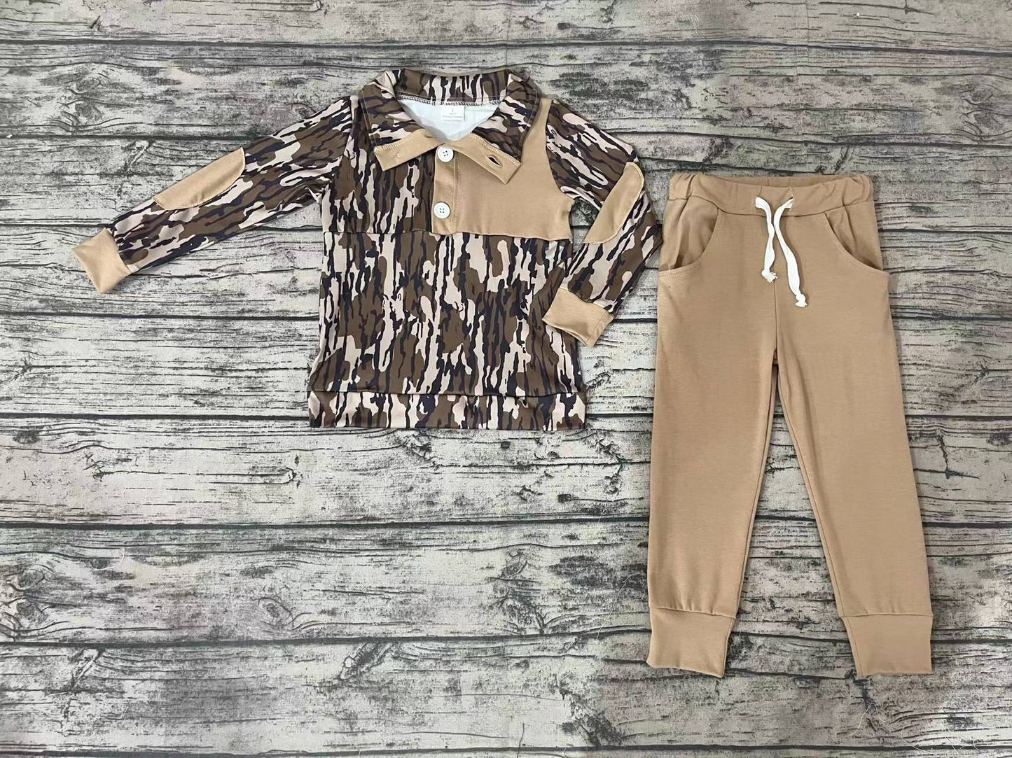 Baby Boys Fall Camo Shirt Pants Clothing Sets