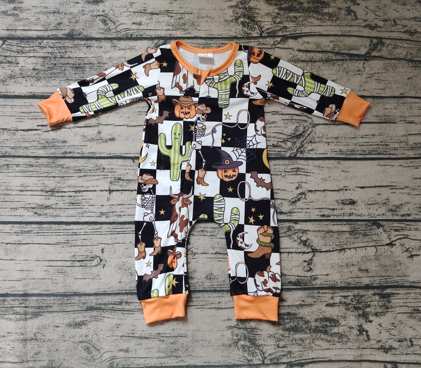 Baby Kids Halloween Western Cactus Rompers