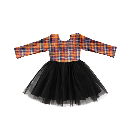 Baby Girls Orange Plaid Tutu Dresses preorder(moq 5)