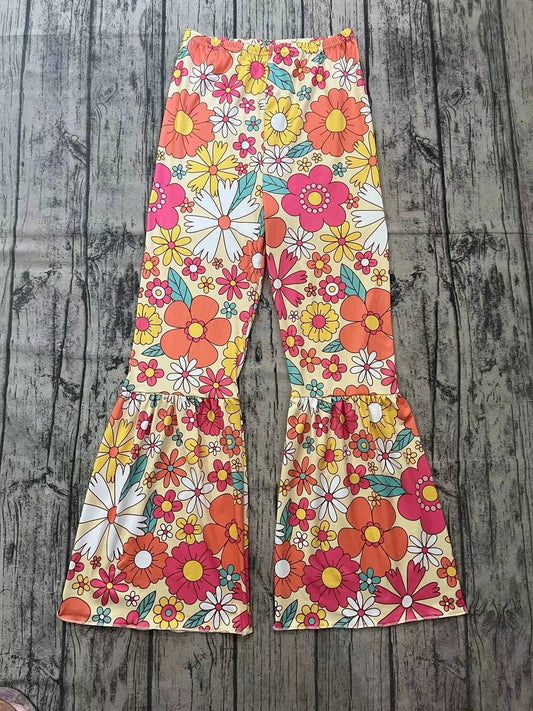Adult Women Flowers Western Bell Pants Pajamas