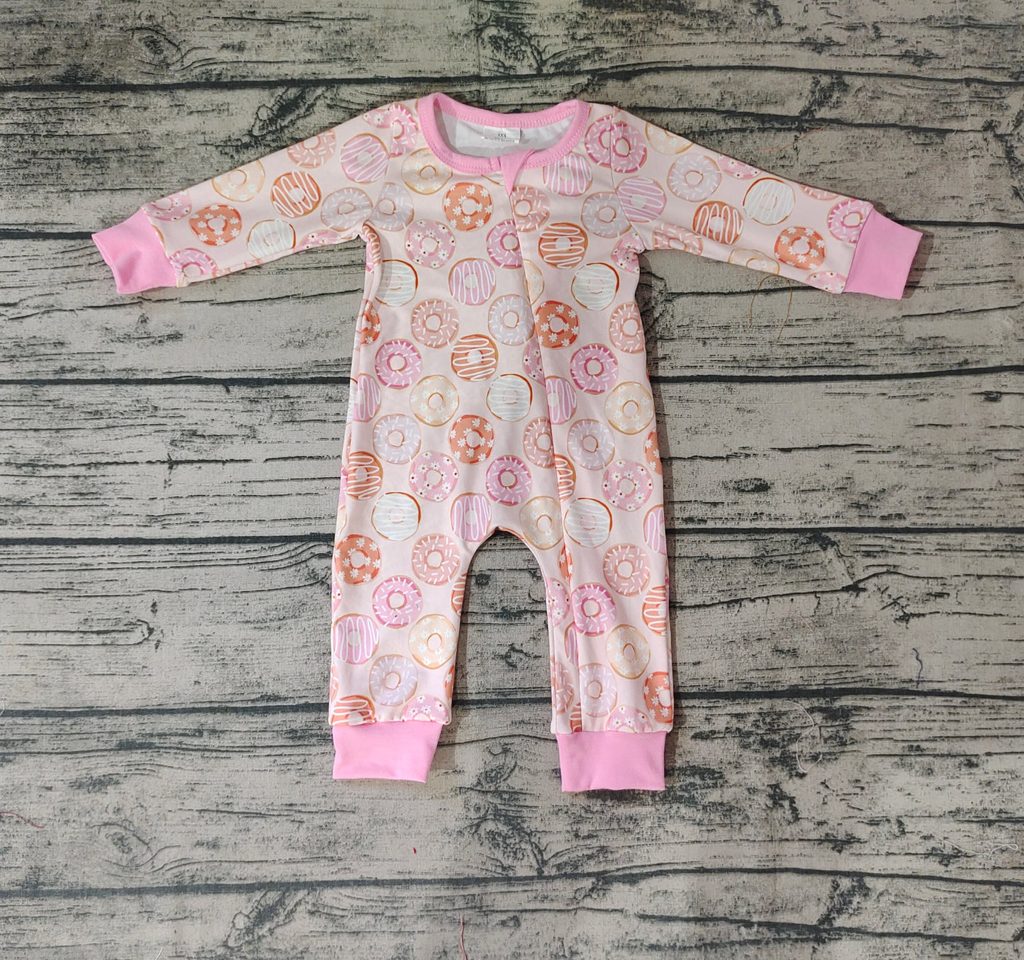 Baby Girls Donuts Zip Rompers