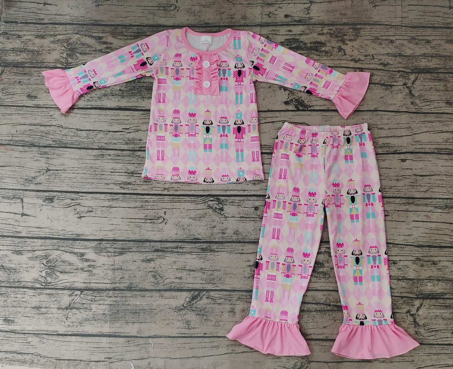 Baby Girls Christmas Pink Soldier Pajamas Clothes Sets