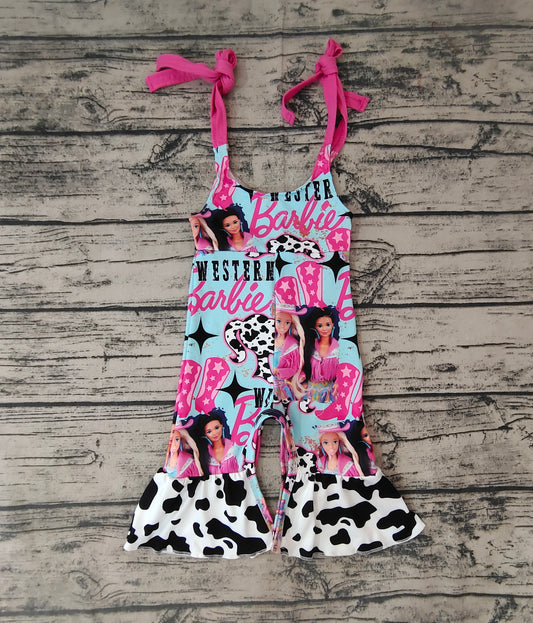 Baby Girls Western Boots Doll Tie Straps Jumpsuits