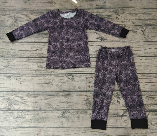 Baby Boys Halloween Black Spider Web Pajamas Clothes Sets