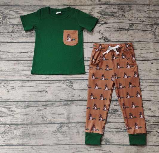 Baby Boys Pocket Tee Duck Shirt Pants Clothes Sets