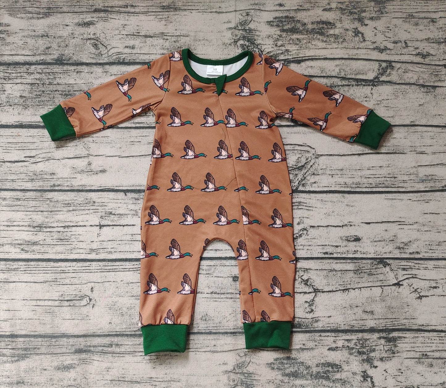 Baby Boys Duck Zip Rompers