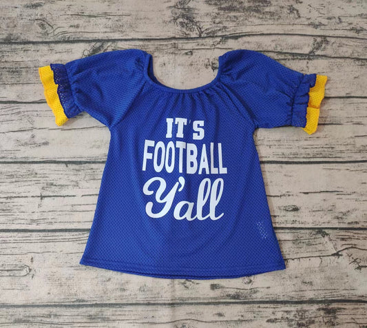 Baby Girls Team Sports Royal Blue Football Shirts Tops