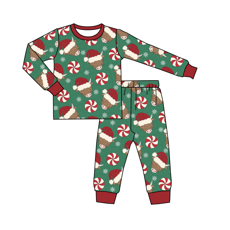 Baby Boys Christmas Cow Hats 2pcs Pajamas Clothing Sets preorder(moq 5)