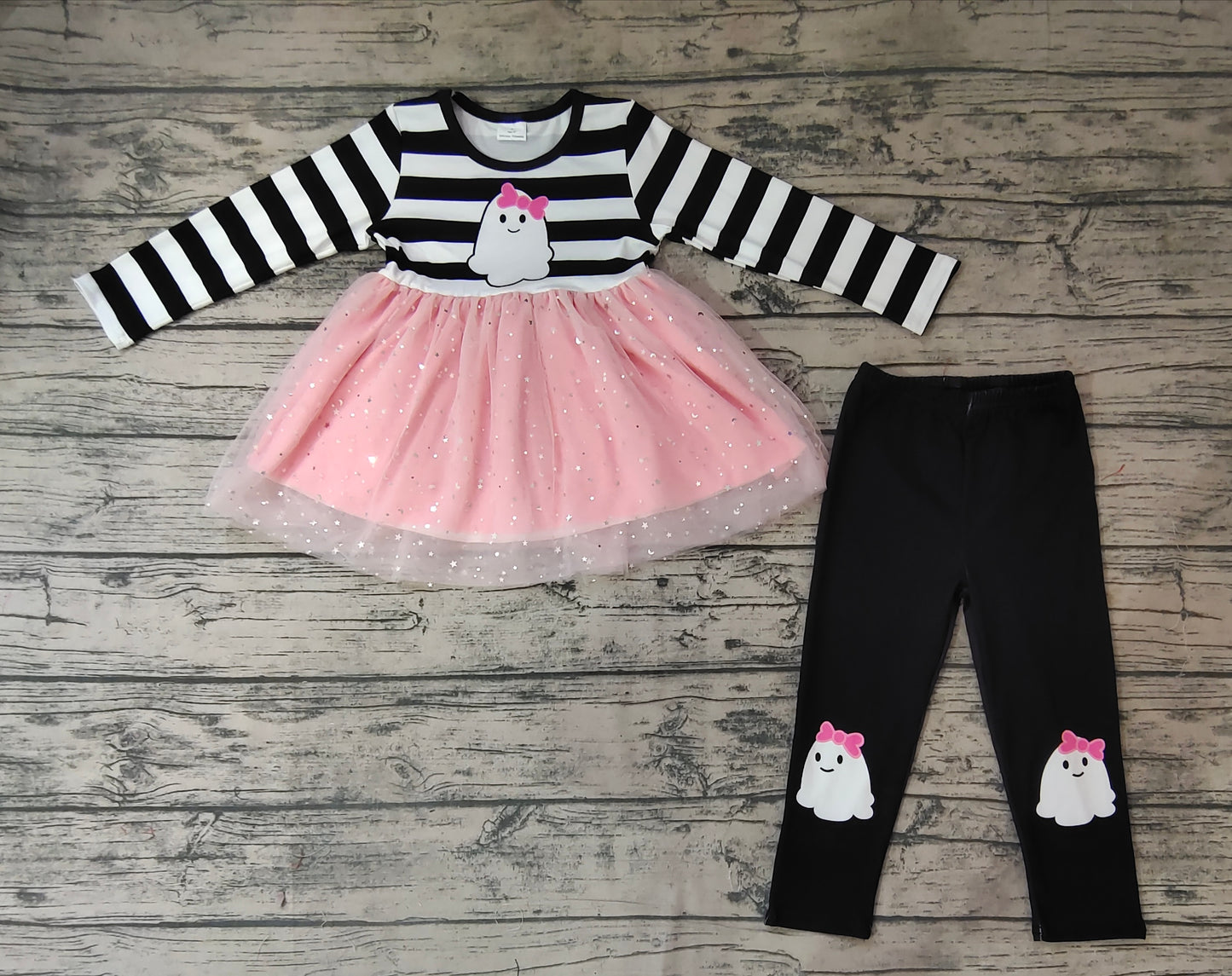 Baby Girls Ghost Tutu Tunic Legging Halloween Clothes Sets