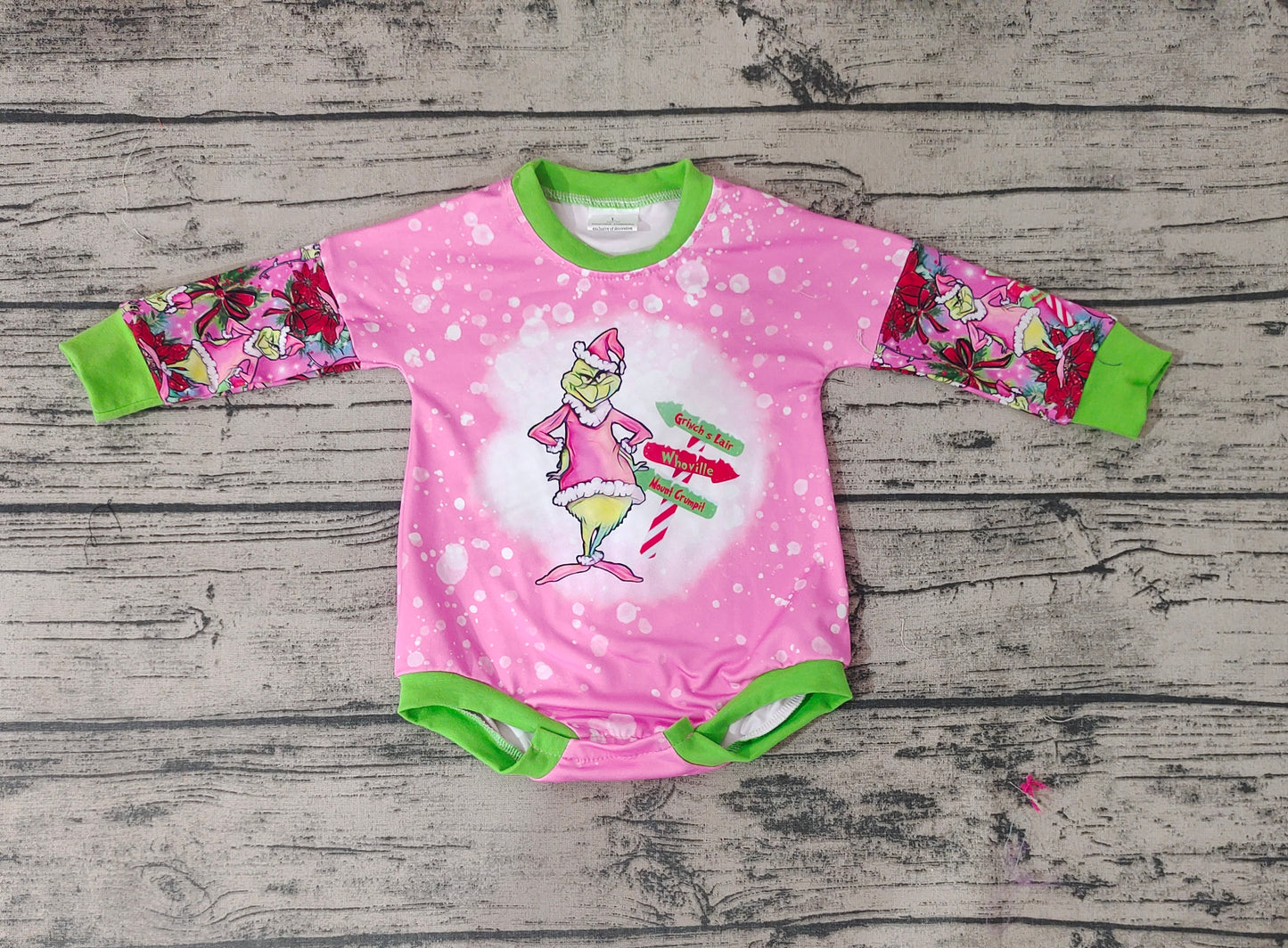 Baby Girls Christmas Frog Pink Long Sleeve Rompers