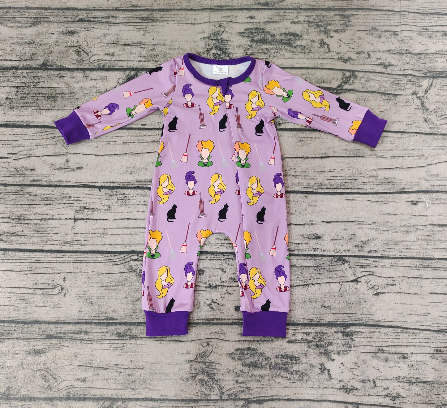 Baby Girls Halloween Purple Witches Rompers