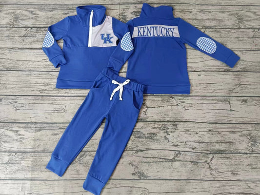 Baby Boys Long Sleeve Team Blue UK Zip Pullover Shirt Tops Pants Clothes Sets preorder(moq 5)