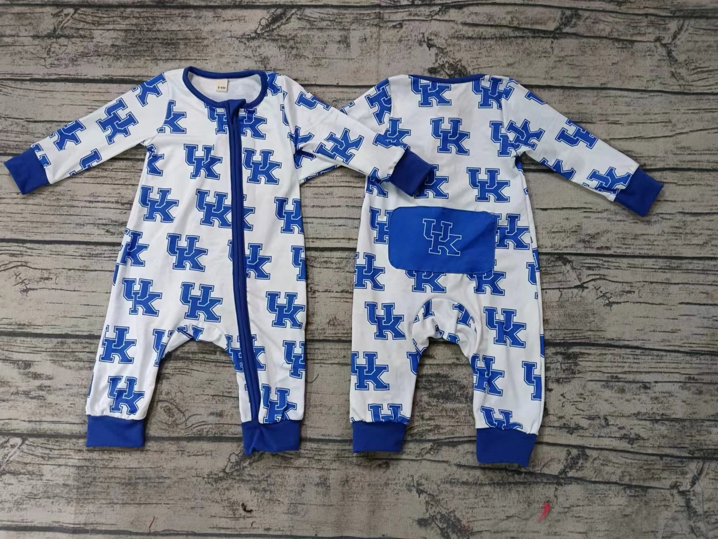 Baby Boys Team Blue UK Long Sleeve Zip Rompers preorder(moq 5)