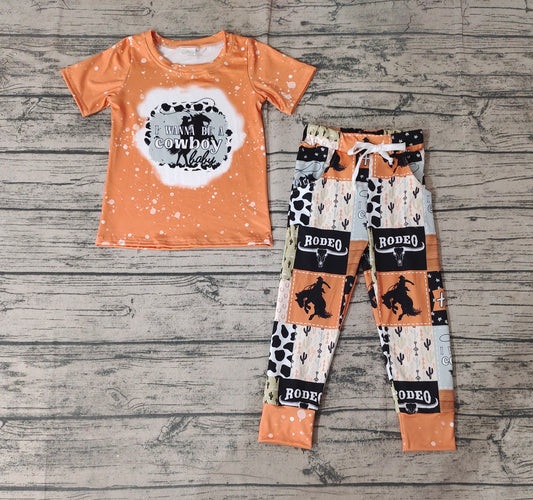 Baby Boys Short Sleeve Cowboy Tee Pants Clothes Sets