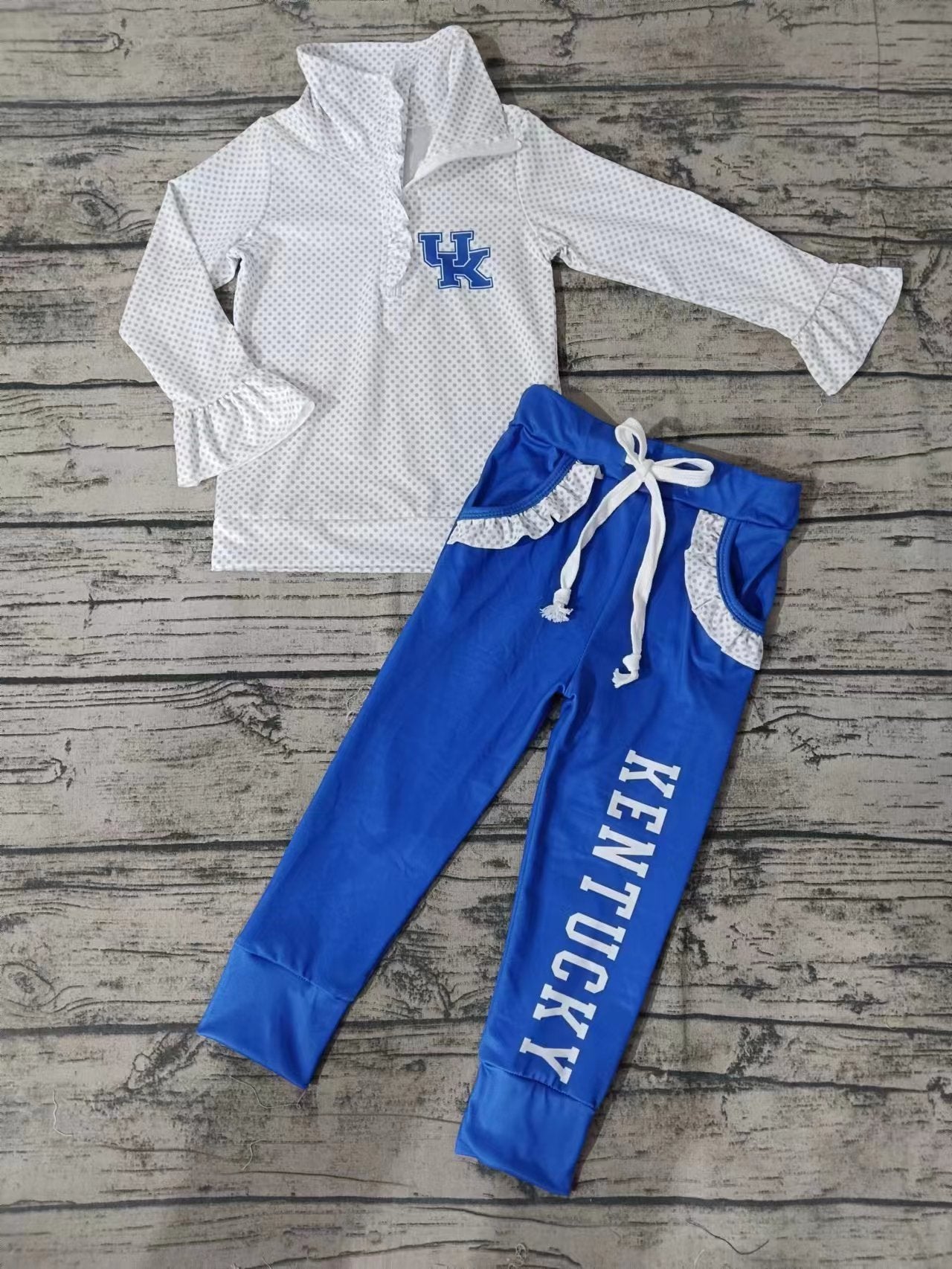 Baby Girls UK Team Long Sleeve Top Ruffle Pants Clothes Sets preorder(moq 5)