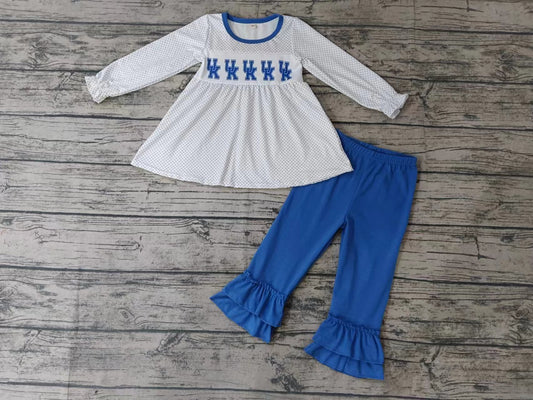 Baby Girls UK Team Long Sleeve Tunic Ruffle Pants Clothes Sets preorder(moq 5)