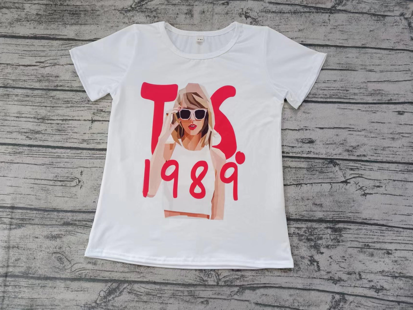Baby Girls White Pop Singer Short Sleeve Tee Shirts Tops preorder (moq 5)