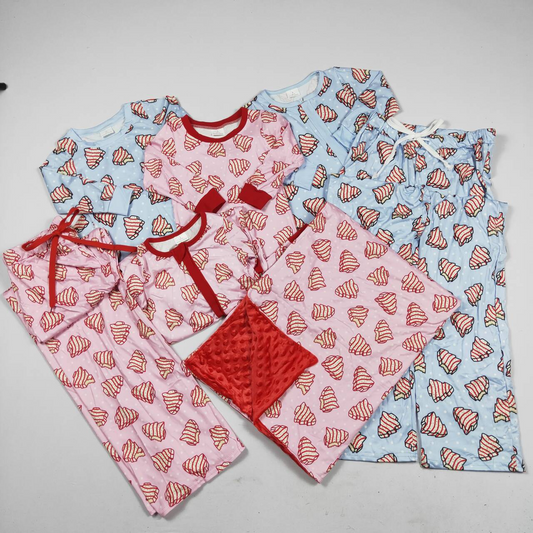 Family Parents Christmas Tree Cake Pajamas Clothes Sets