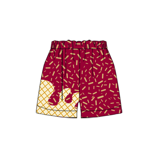 Baby Boys Girls Maroon Team Shorts Bottoms Preorder(moq 5)