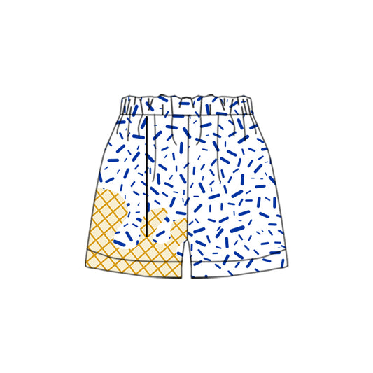 Baby Boys Girls White Blue Team Shorts Bottoms Preorder(moq 5)