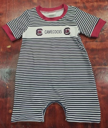 Preorder moq 5 Baby Boys Short Sleeves Red Stripe Camecocks Rompers