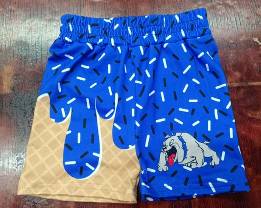 Preorder moq 5 Baby Boys Hot Blue Dog Ice Cream Drip Team Shorts Bottoms