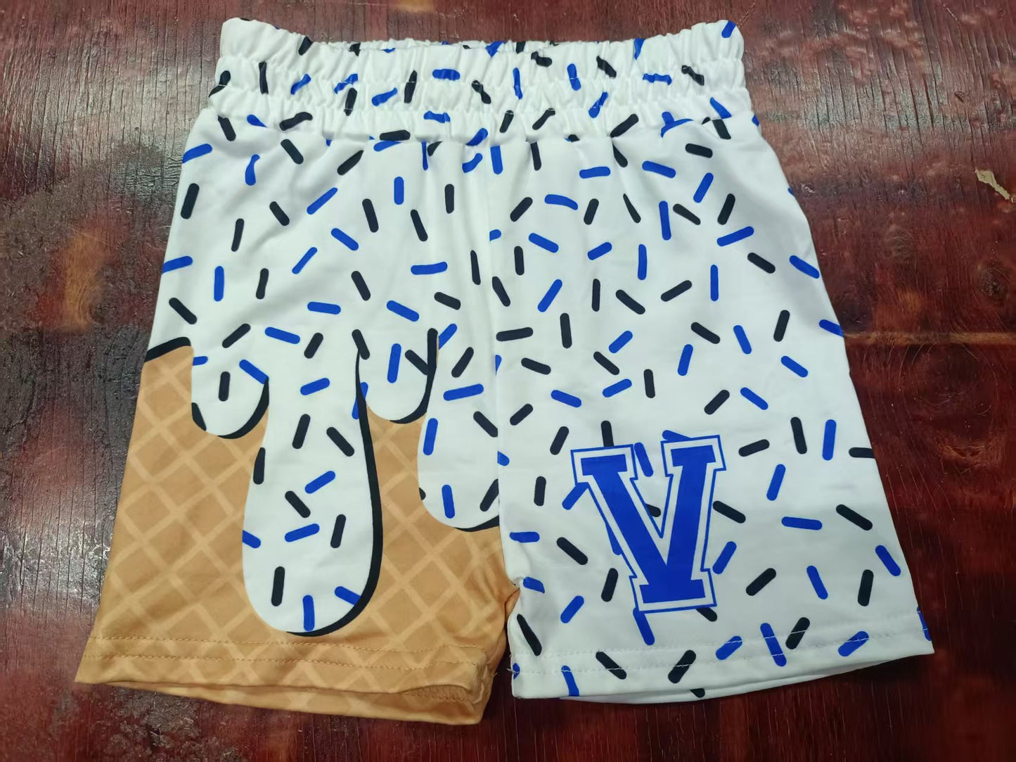 Preorder moq 5 Baby Boys Ice Cream Drip V Team Shorts Bottoms
