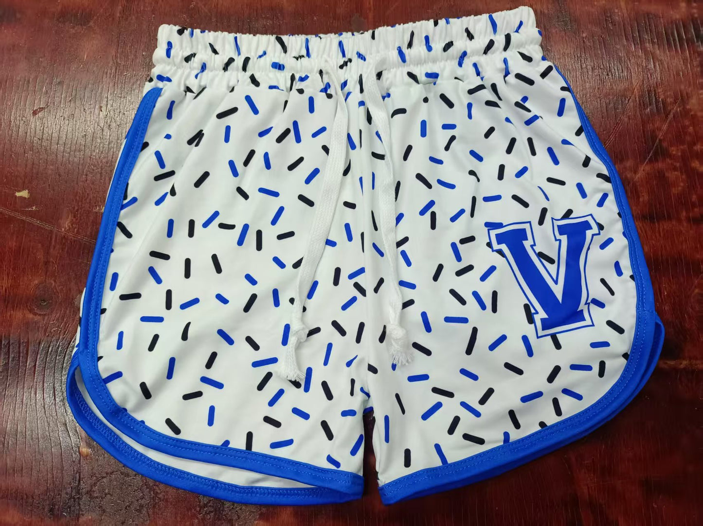 Preorder moq 5 Baby Girls Blue V Ice Cream Team Shorts Bottoms