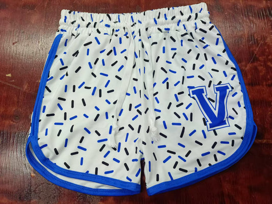 Preorder moq 5 Baby Girls Blue V Ice Cream Team Shorts Bottoms