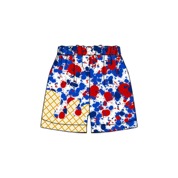 Preorder(moq 5) Baby Boys Blue Red Drips Sports Shorts