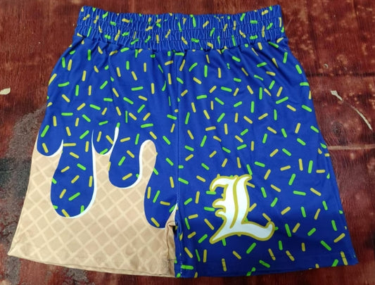 Preorder moq 5 Baby Boys Hot Blue Ice Cream Drip L Team Shorts Bottoms