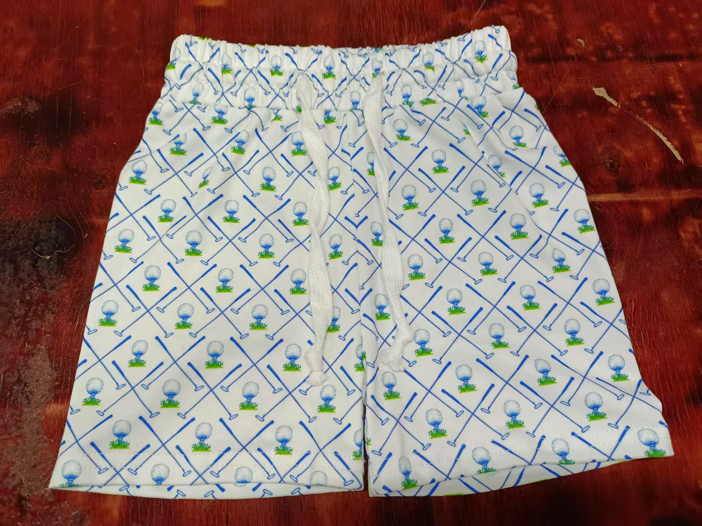 Preorder moq 5 Baby Boys Golf Plaid Pockets Shorts Bottoms With Belt