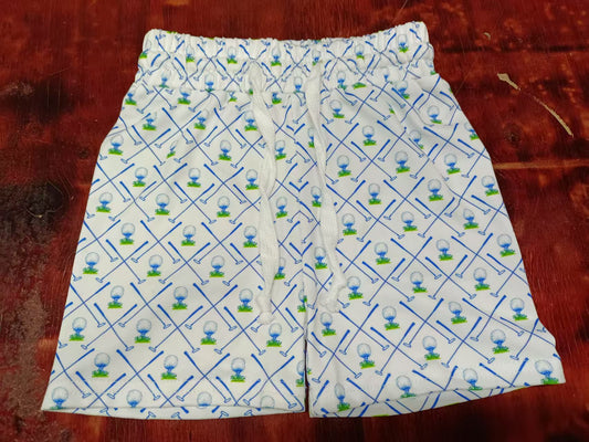 Preorder moq 5 Baby Boys Golf Plaid Pockets Shorts Bottoms With Belt