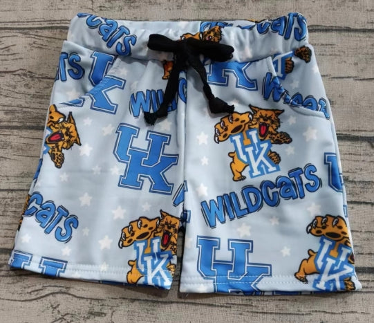 Preorder (moq 5)Baby Boys Blue UK Wildcats Pocket Belt Short Bottoms