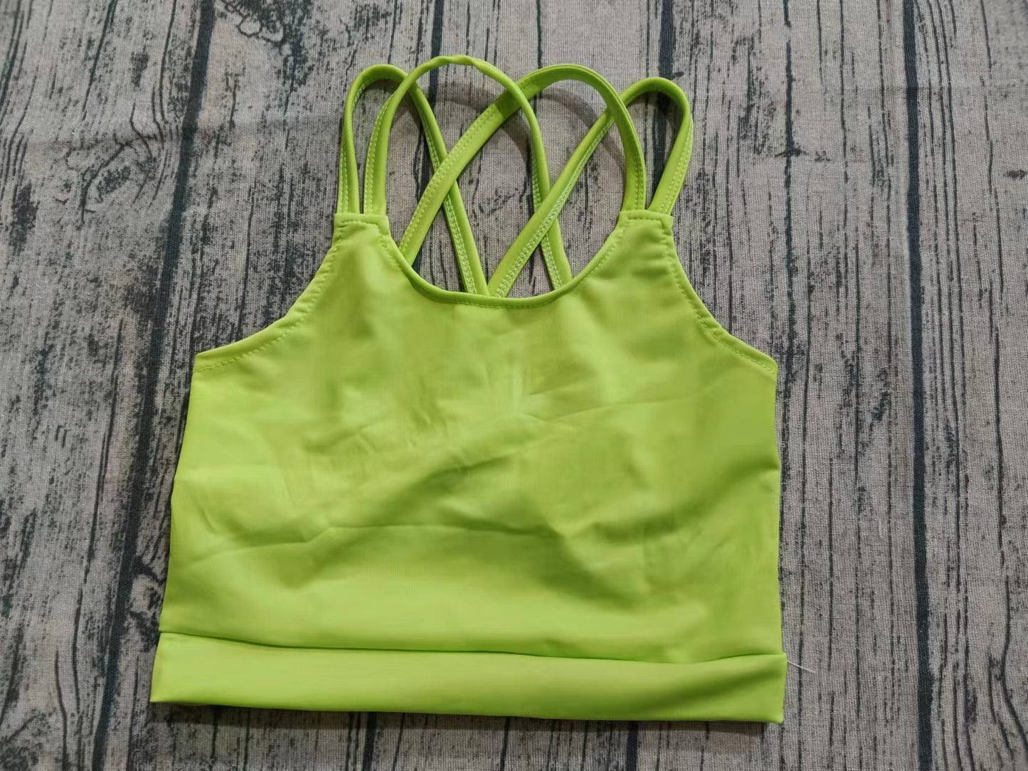 Preorder (moq 5)Baby Girls Green Strap Vests Top