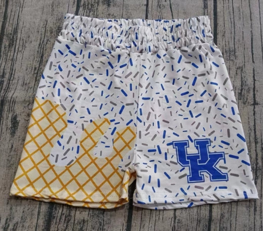 Preorder moq 5 Baby Boys Blue UK Team Drips Shorts Bottoms